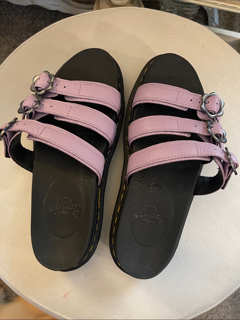 Women's Dr Martens Purple  Triple-Strap Slide Sandals